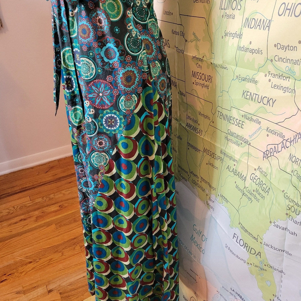 Promod Blue And Green Maxi Dress - Picture 4 of 13